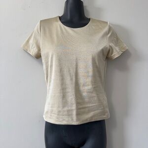 Aritzia Cream Short Sleeve Tee